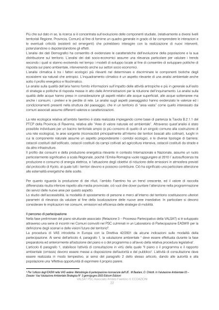 Valutazione PSC Associato_Cap. 1-7 - Comune di Faenza