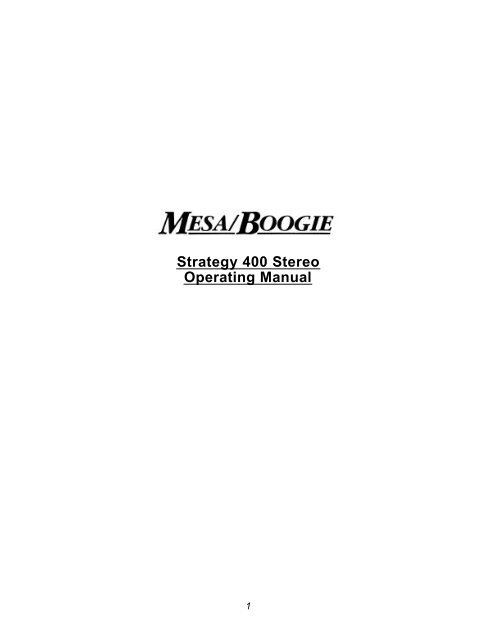 mesa boogie strategy 400 stereo