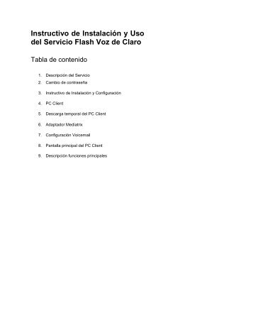 Instructivo de InstalaciÃƒÂ³n y Uso del Servicio Flash Voz de Claro