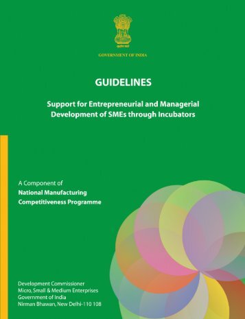 Guidelines of the Incubators Scheme - Dcmsme.gov.in