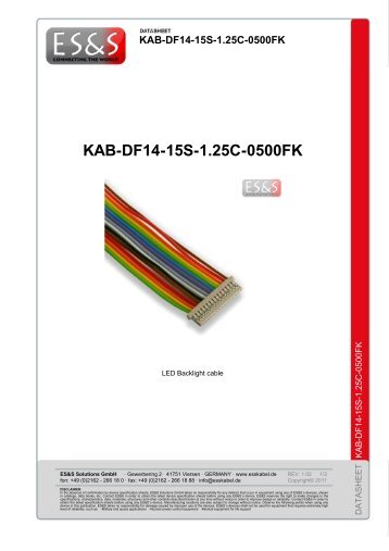 Datasheet: KAB-DF14-15S-1.25C-0500FK - ES&S Solutions GmbH