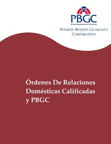 Ãrdenes de Relaciones DomÃ©sticas Calificadas y PBGC