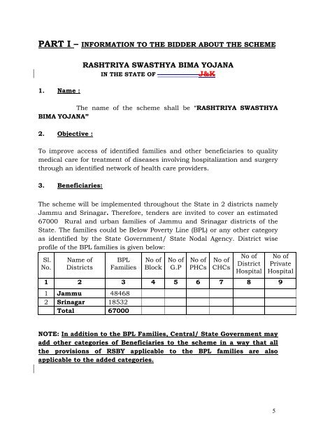 Tender Notice Dt - Department of Health , J&K