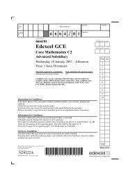 6664/01 Edexcel GCE Core Mathematics C2 Advanced Subsidiary