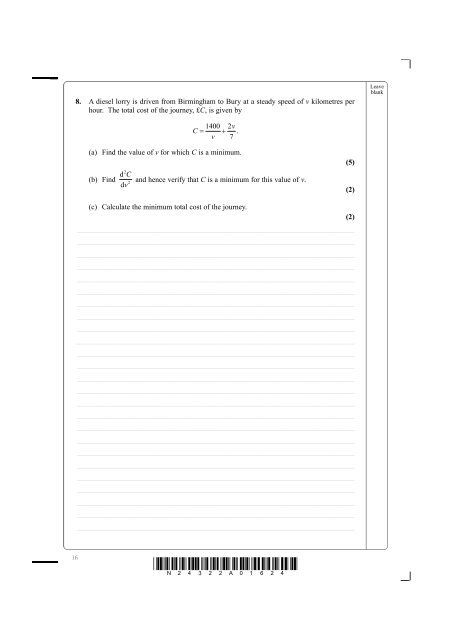 6664/01 Edexcel GCE Core Mathematics C2 Advanced Subsidiary