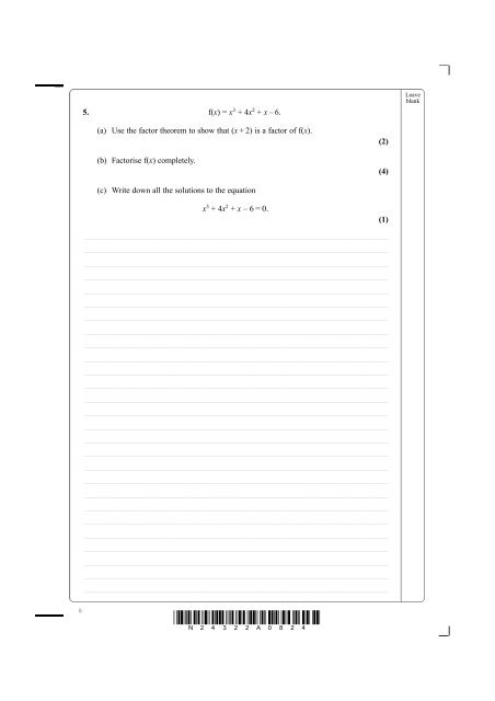 6664/01 Edexcel GCE Core Mathematics C2 Advanced Subsidiary