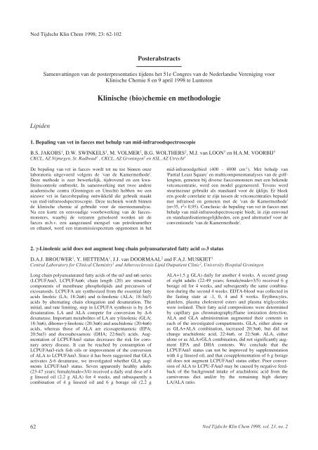 Klinische (bio)chemie en methodologie - NVKC