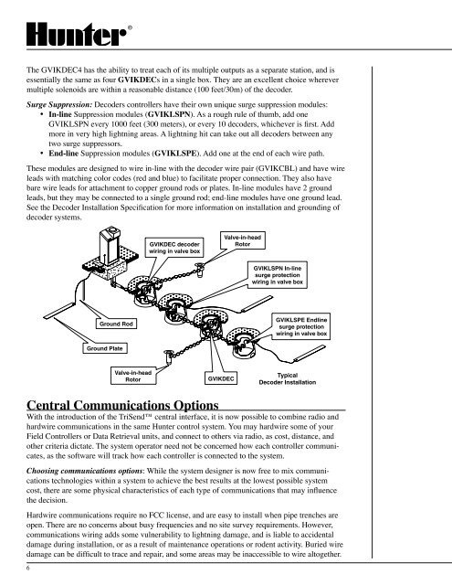 Hunter Control System Design Guide - Hunter Industries