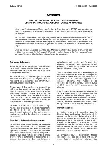 Identification des goulets d'Ã©tranglement des infrastructures ... - cetmo