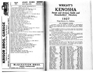 Wright's Kenosha Street Avenue Guide and Householders' Directory ...