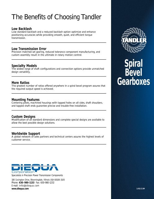 Spiral Bevel Gearboxes - Diequa Corporation
