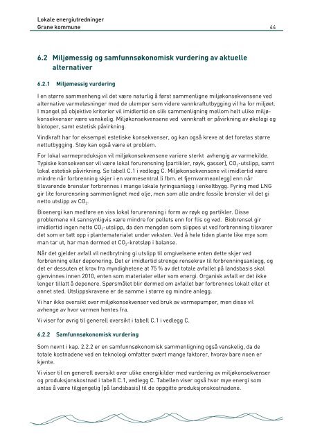 Lokal energiutredning Grane kommune - Helgelandskraft