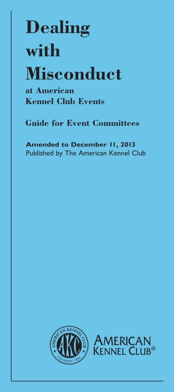 Dealing with Misconduct - American Kennel Club