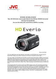 GZ-HD40, GZ-HD30, GZ-HD10 New JVC HD Everio Line Includes ...