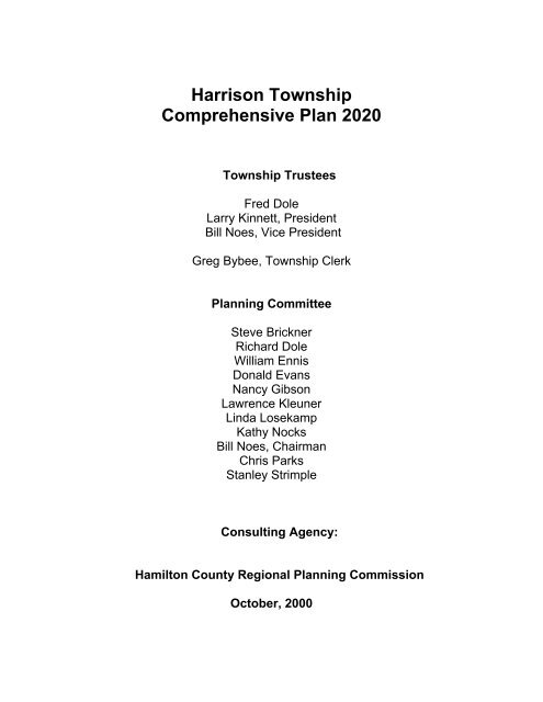 harrison township comprehensive plan - Hamilton County, Ohio