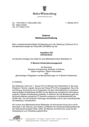 Externe Stellenausschreibung