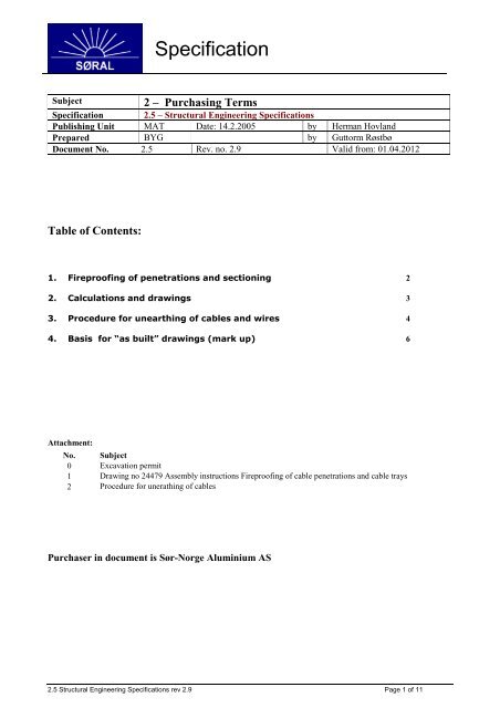 Structural Engineering Performance Spec 2.5 â Structural Engineering Specifications - Sør-Norge Aluminium AS