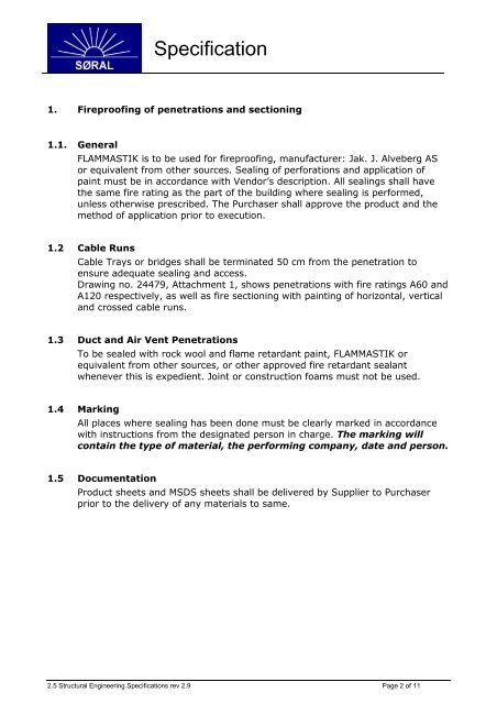 2.5 â Structural Engineering Specifications - SÃ¸r-Norge Aluminium AS