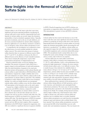 New Insights into the Removal of Calcium Sulfate ... - Saudi Aramco