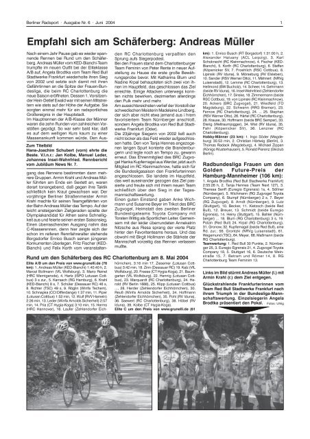 Empfahl Sich Am Schaferberg Andreas Muller Berliner Radsport 