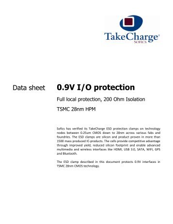 Datasheet - TSMC 28nm HPM 0.9V I/O protection Full local ... - Sofics