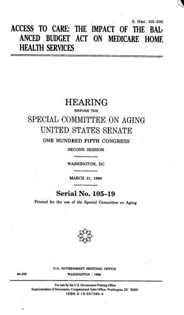 Access to Care - U.S. Senate Special Committee on Aging