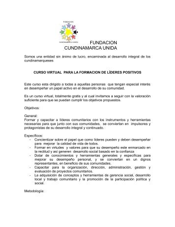 FUNDACION CUNDINAMARCA UNIDA