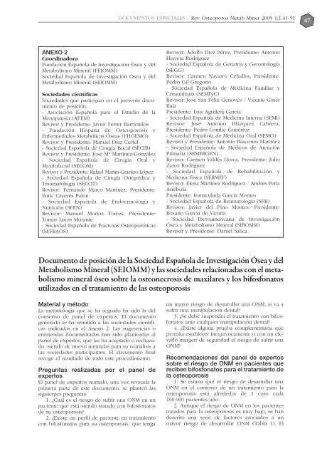 Nº 1 Español - Revista de Osteoporosis y Metabolismo Mineral