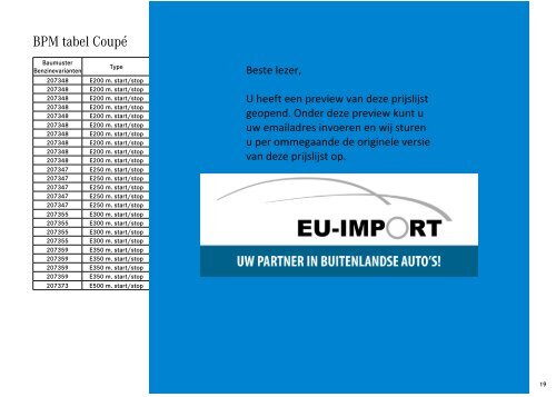 E - Klasse CoupÃ© en Cabriolet - EU-Import