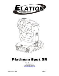 Platinum Spot 5R User Manual v1.2 (pdf) - Elation Professional