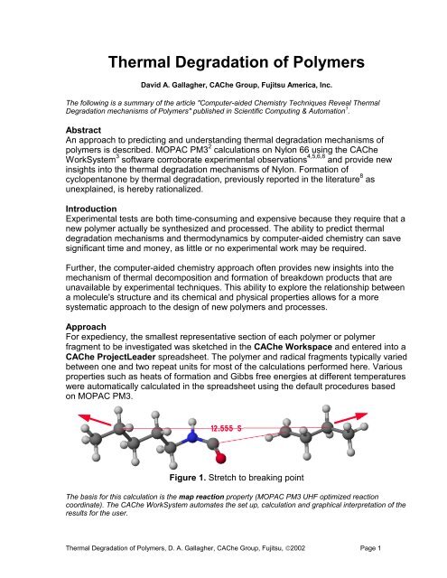 New Insights into the Thermal Degradation of ... - CAChe Research