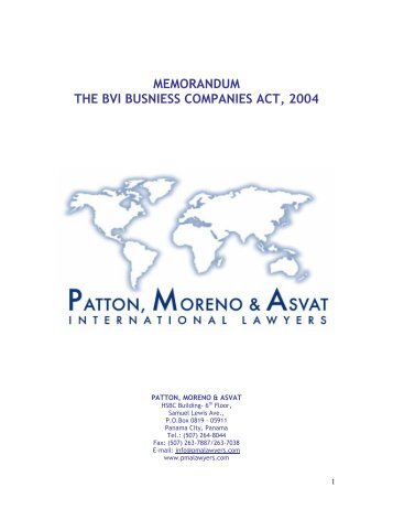 Memorandum Bvi Companies 2004 - patton moreno & asvat