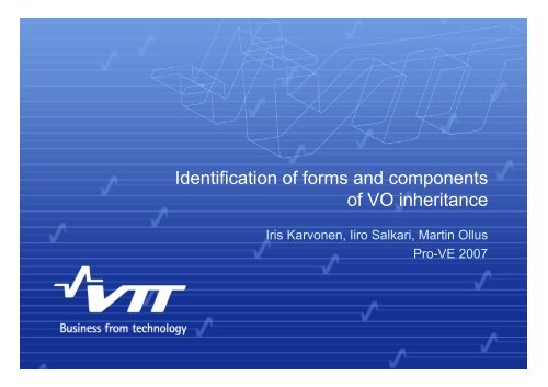 Identification of forms and components of VO inheritance