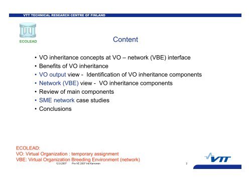 Identification of forms and components of VO inheritance