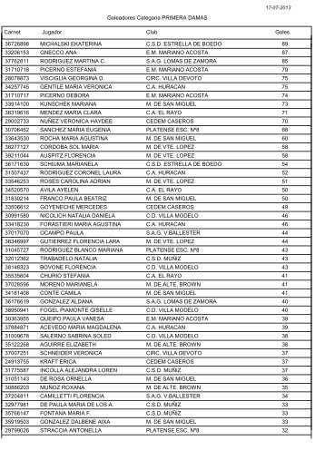 Goleadores - Femebal