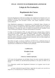 Colégio de Pós-Graduações Regulamento dos Cursos - INUAF