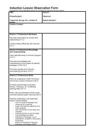 Induction Lesson Observation Form