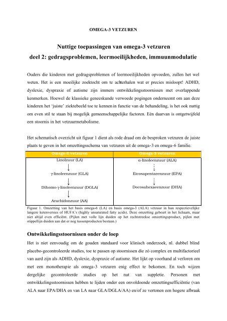 Nuttige toepassingen van omega-3 vetzuren deel 2 ... - Visolie-Info