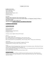 CURRICULUM VITAE - Saint Anselm College