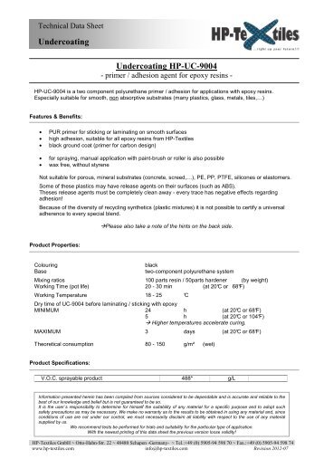 Product Data Sheet - HP-Textiles