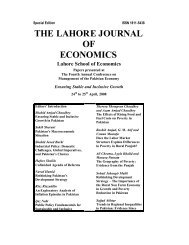 THE LAHORE JOURNAL OF ECONOMICS - Lahore School of ...