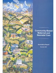 Community-Based Maternal and Neonatal Care Summative Report