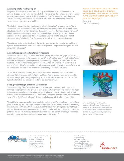 CLEARSTREAM ENVIRONMENTAL, INC. - SolidWorks