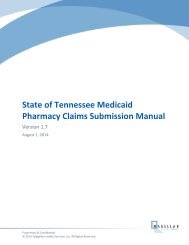 State of Tennessee Medicaid Pharmacy Claims Submission Manual