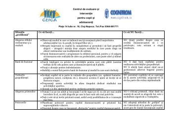 Centrul de evaluare Èi intervenÈie pentru copii Èi adolescenÈi - ceica