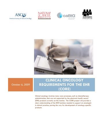 clinical oncology requirements for the ehr (core) - American Society ...