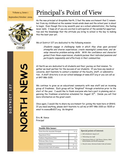 Family Newsletter Sept-Oct 2009 - Grayslake North High School