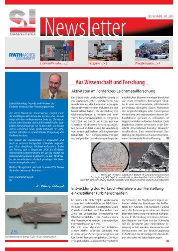 Ausgabe 1 2009 - GieÃerei-Institut der RWTH Aachen