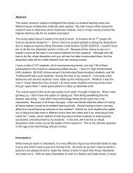 Abstract This action research project investigated the impact ... - iMET