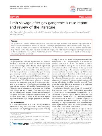 Limb salvage after gas gangrene: a case report and review of the ...